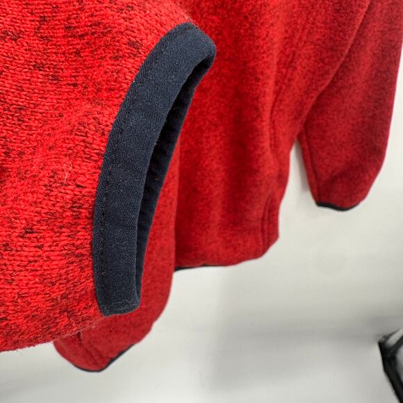 L.L. Bean Kid's Red Navy T Snap Sweater Fleece Pullover // L 14-16 - Picture 9 of 10